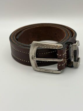 Vintage Angel Blue Suggest 100% Leather Brown Belt Small Western Buckle Y2K